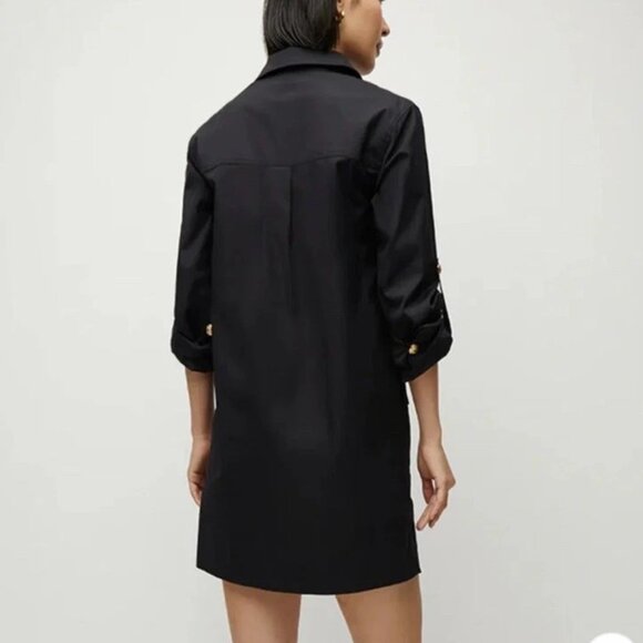 VERONICA BEARD Black Saude Cargo Relaxed Fit Mini Dress Sz 4 NWOT - Picture 3 of 11